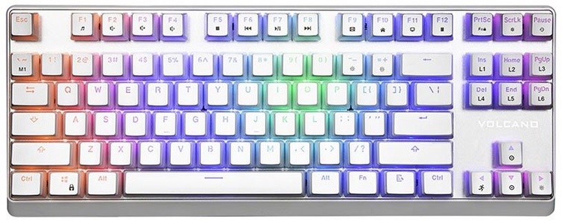 Клавиатура Modecom RGB Pudding Edition White Outemu Blue, EN, белый