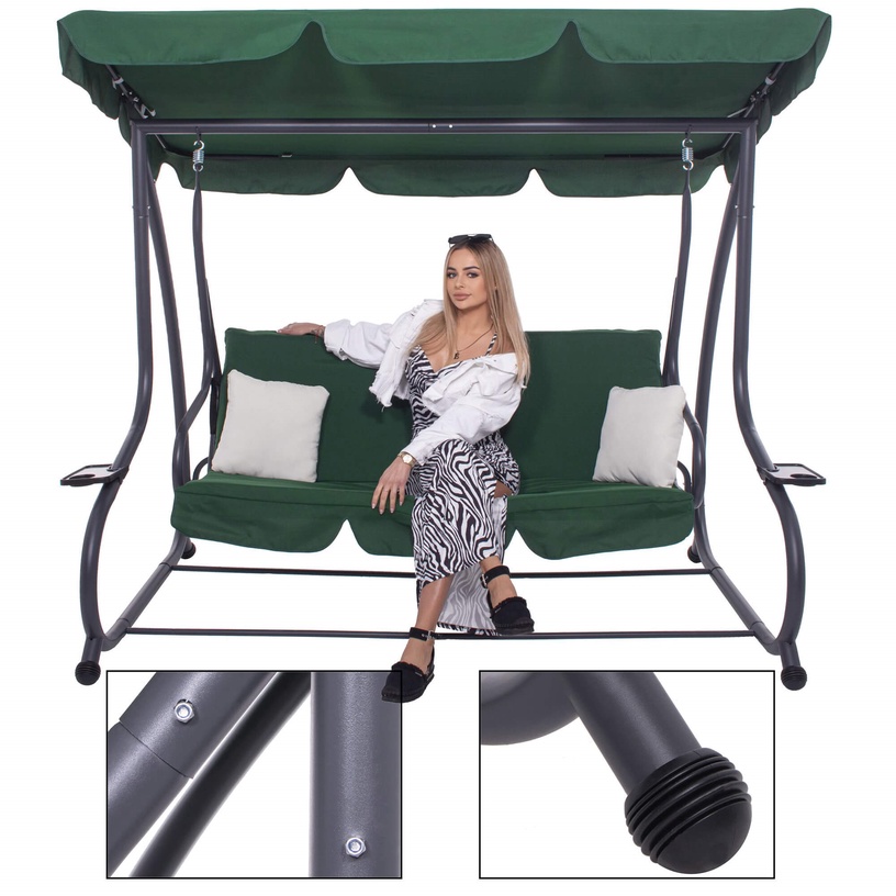 Diivan-kiik Springos GS0028, tumeroheline, 210 cm x 126 cm x 200 cm