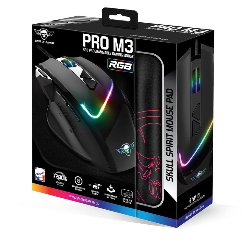 Mänguhiire ja mattide komplekt Spirit Of Gamer PRO-M3, must