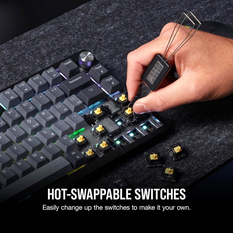Клавиатура Corsair K65 Plus Corsair MLX Red, Английский (US), черный/серый, беспроводная