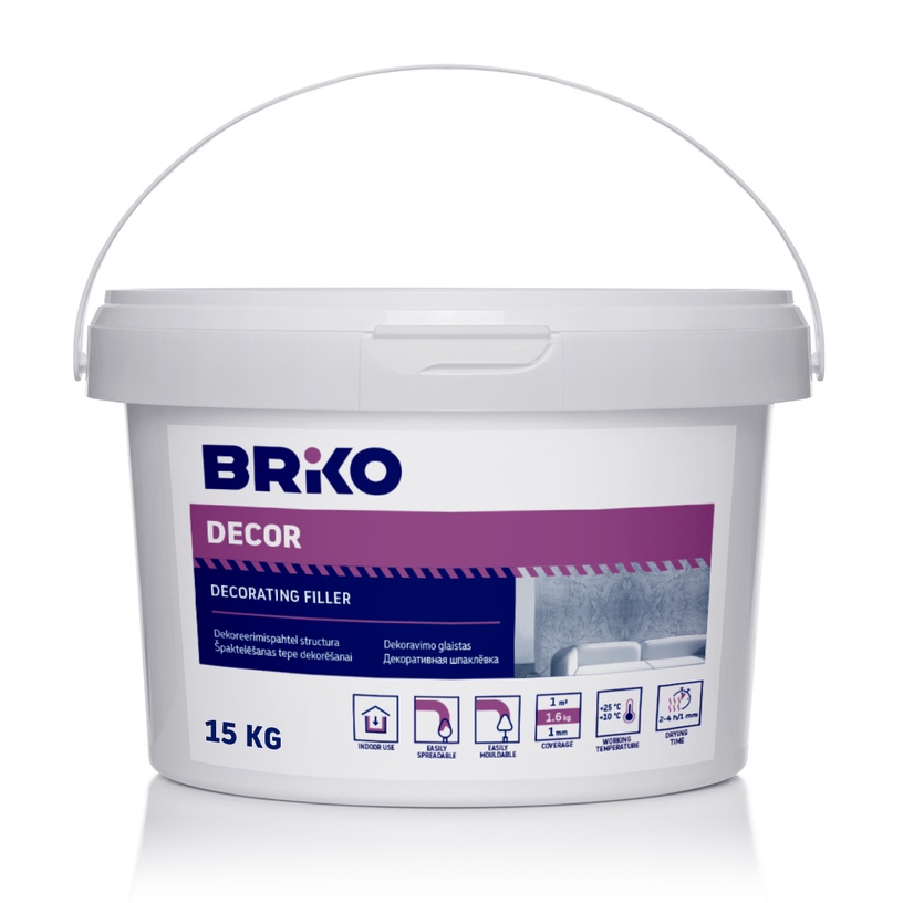 Pahtel Briko Structura, kasutusvalmis, valge, 15 kg