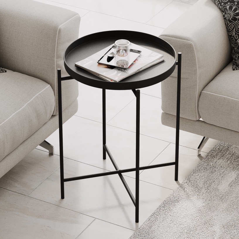 Журнальный столик Kalune Design SHB-007, черный, 46 см x 46 см x 56 см
