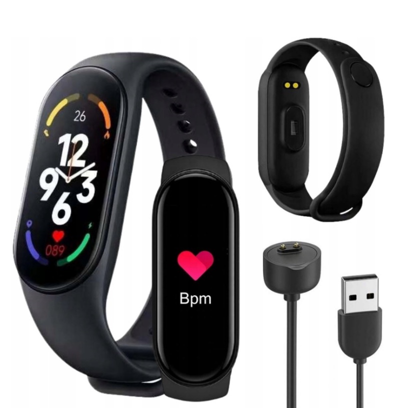 iWear SM7 Fitnesa IP67 Aproce 0.96'' TFT ar HR & Asinsspiediena mēr. / Soc. tīkli / Miega monitoru Dzeltena