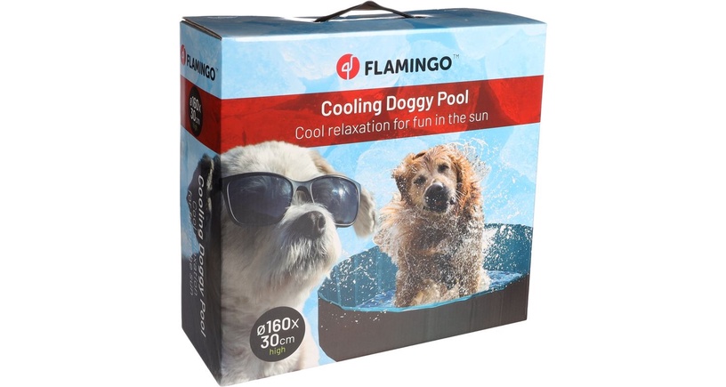 Bassein Flamingo Cooling Doggy Pool 522949, sinine/hall, 160 x 30 cm