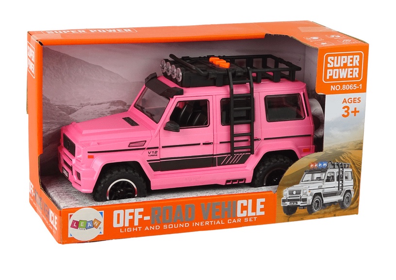 Rotaļu visurgājējs Lean Toys Off-Road Vehicle V12 Turbine 15498, rozā