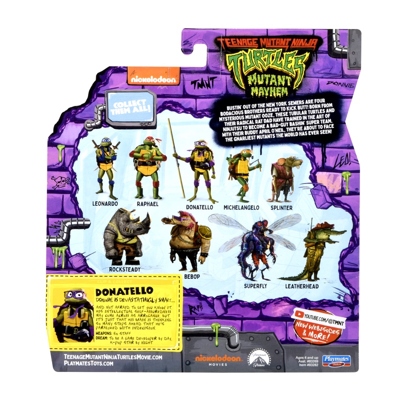 Rotaļlietu figūriņa, bruņurupuči nindzjas Playmates Toys Turtles Donatello 83282, 11.4 cm