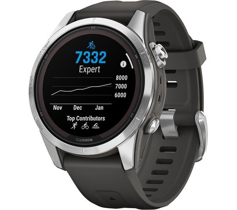 Nutikell Garmin Fenix 7S Pro Solar, hõbe
