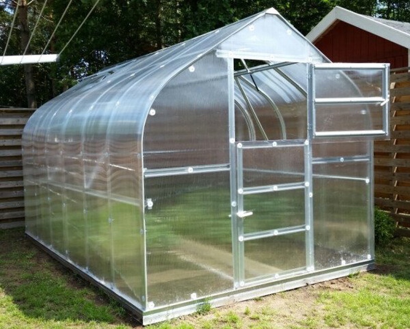 Kasvuhoone Klasika Standart 10, polükarbonaat, 4 x 2.5 m