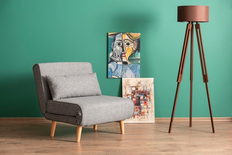 Dīvāns-gulta Hanah Home Folde Single 1-Seat, gaiši pelēka, 80 x 50 cm x 42 cm
