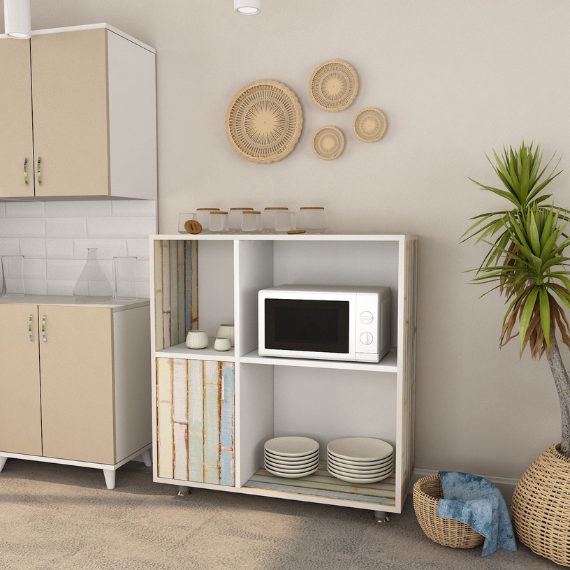 Шкафчики Kalune Design Tasarým L1197, белый/многоцветный, 35 см x 100 см x 100 см