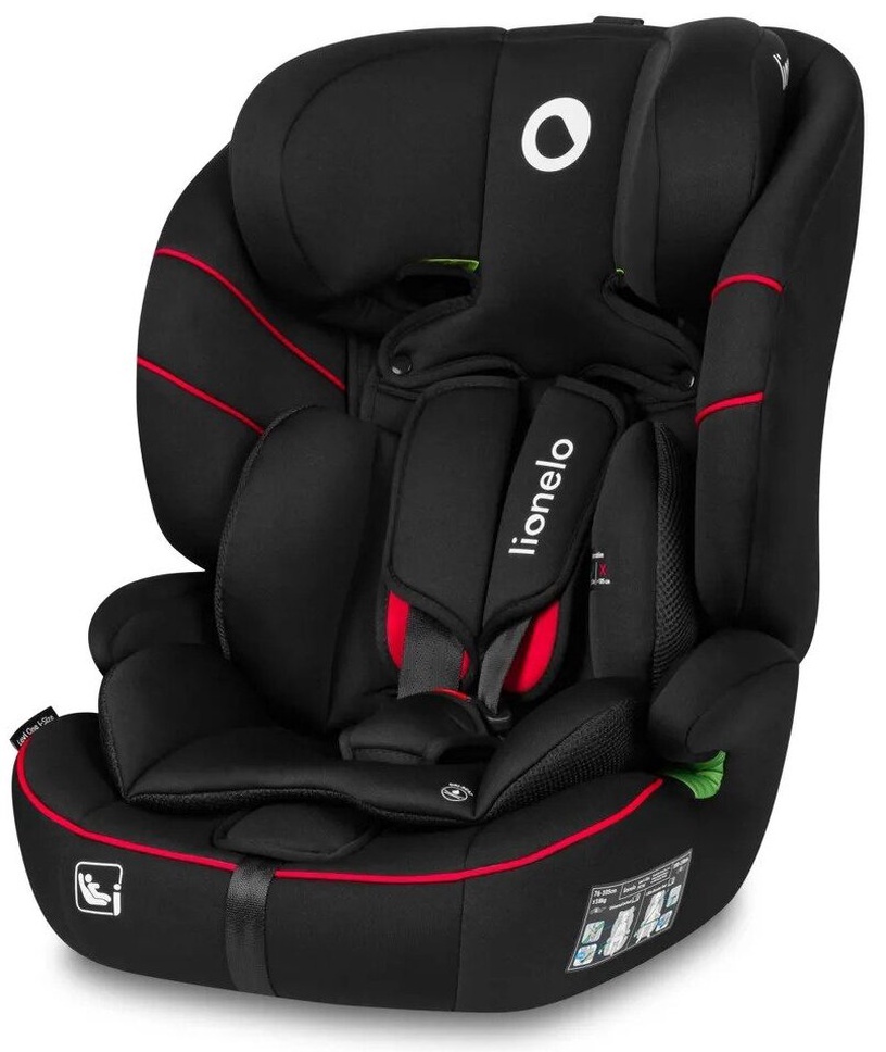 Turvatool Lionelo Levi i-Size, must/punane, 9 - 36 kg