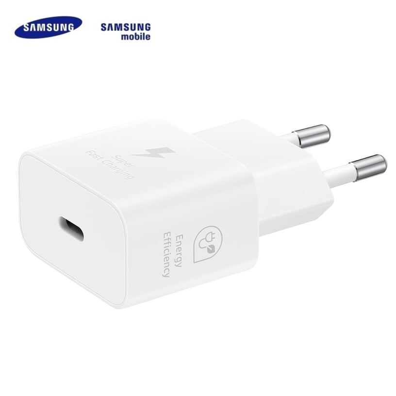 Telefona lādētājs Samsung EP-T2510NWEGEU, 1 x USB Type C, balta, 25 W