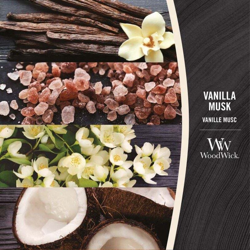Свеча, формовая WoodWick Ellipse Vanilla Musk, 30 - 40 час, 453.6 г