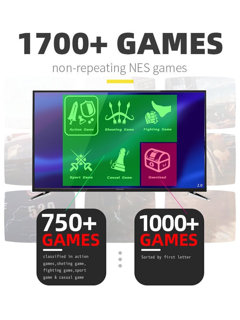 Spēļu dators HappyJoe Y2HD Plus 1800 Games + Download, HDMI