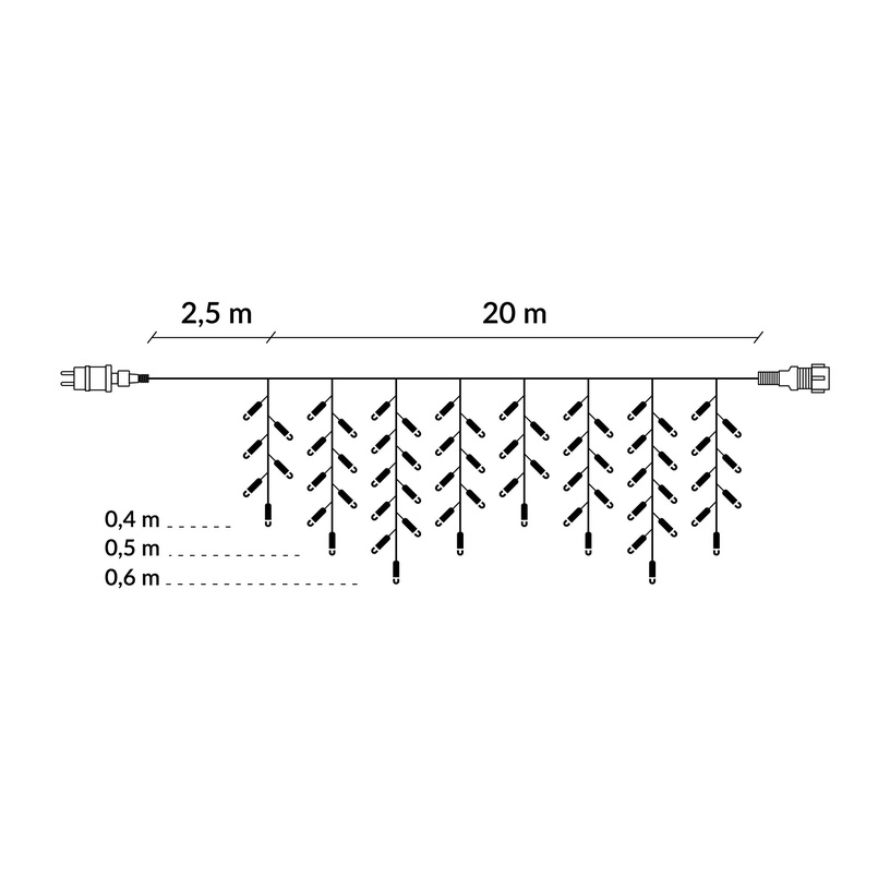 Гирлянда лампочек Springos CL0503, 20 м, многоцветный, 500 LED