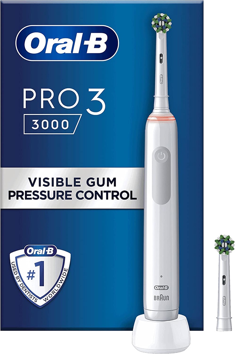 Elektriskā zobu birste Braun Oral-B Pro 3 3000 CrossActio, balta