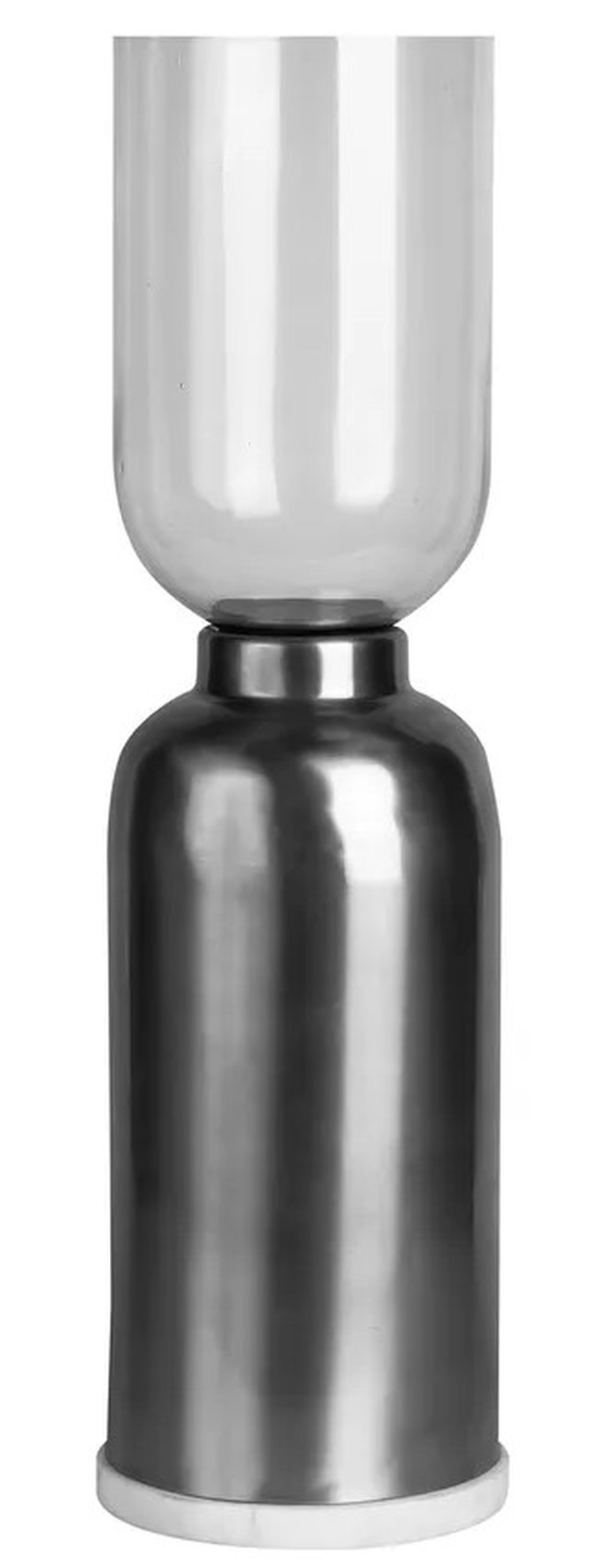 Svečturis Kayoom Shyam 100 ZIOIN-BLK, stikls/marmora/dzelzs, Ø 20.5 cm, 63.5 cm, melna