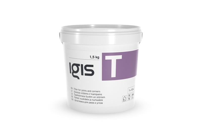 Pahtel Igis T, liitekohtade, pragude ja nurkade jaoks, valge/hall, 1.5 l