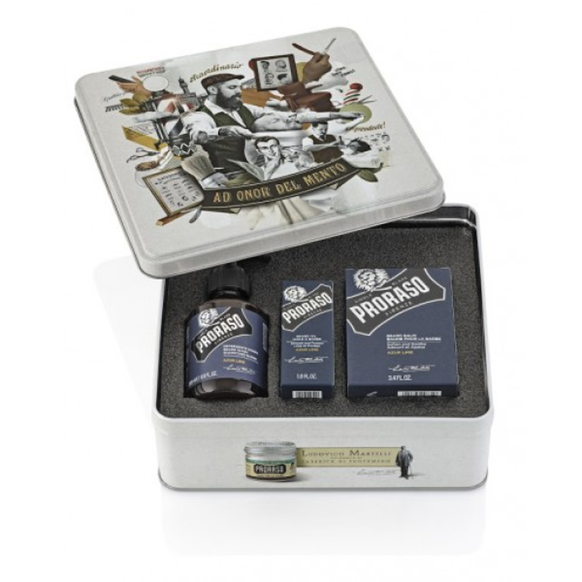 Набор ухода за лицом для мужчин Proraso Azur Lime Vintage Beard Care, 330 мл