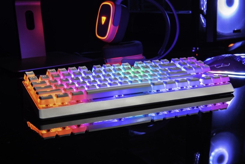 Клавиатура Modecom RGB Pudding Edition White Outemu Blue, EN, белый