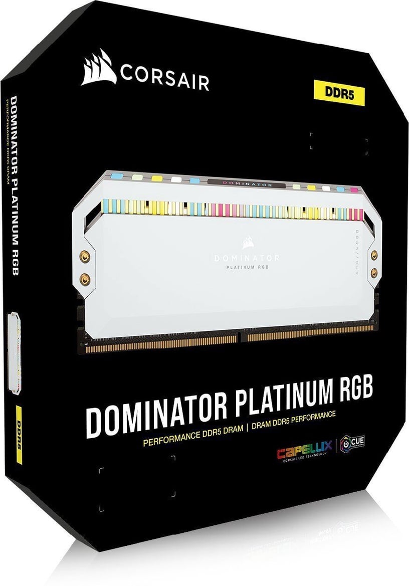 Operatīvā atmiņa (RAM) Corsair Dominator Platinum RGB, DDR5, 64 GB, 6200 MHz, ar gaismu (bojāts iepakojums)