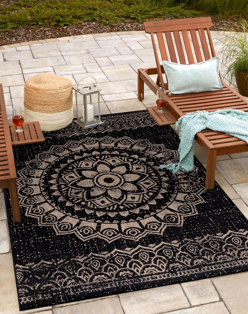 Vaip väliterrassidele Sunny Vintage 4417, must, 150 cm x 80 cm
