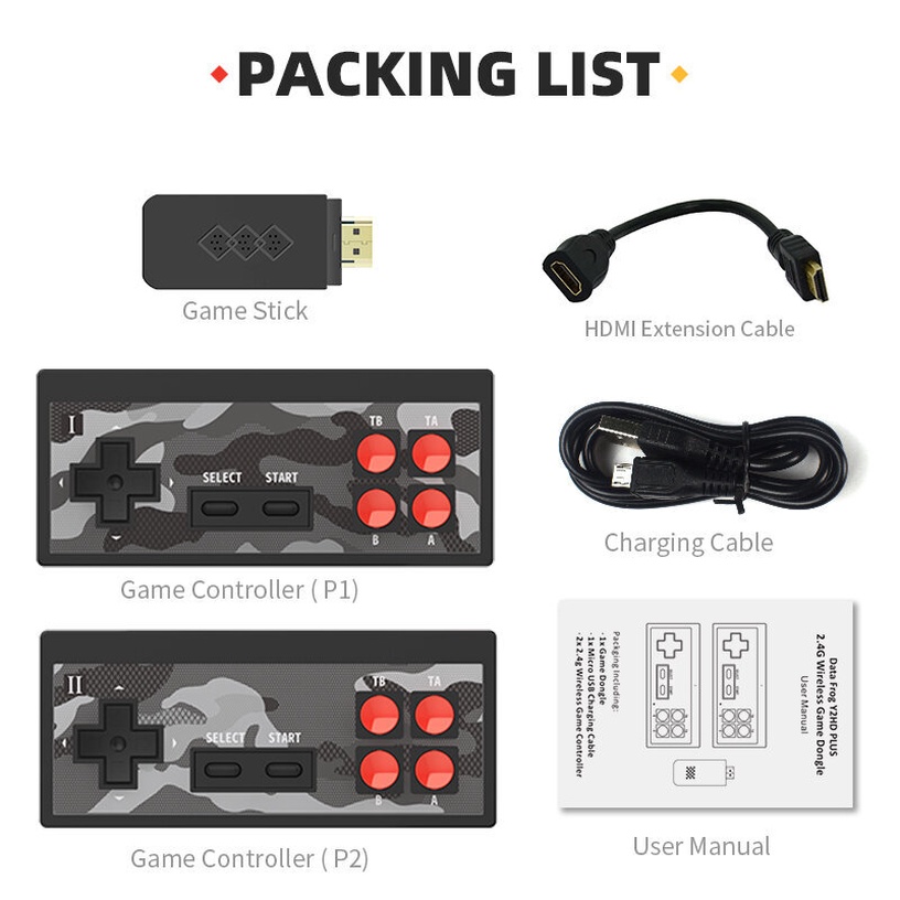 Spēļu dators HappyJoe Y2HD Plus 1800 Games + Download, HDMI