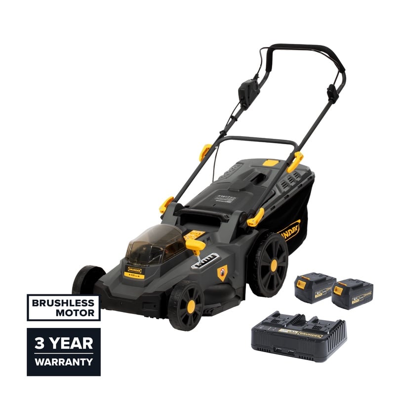 Akutoitel muruniiduk Grunder SF8A107, 2x18 V, 43 cm, 2x4 Ah