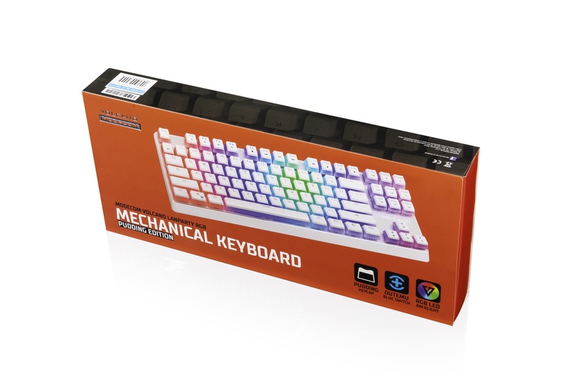 Клавиатура Modecom RGB Pudding Edition White Outemu Blue, EN, белый