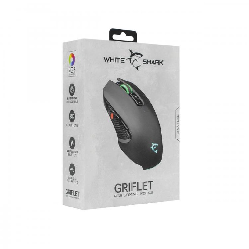 Spēļu pele White Shark GM-5011 Griflet, melna