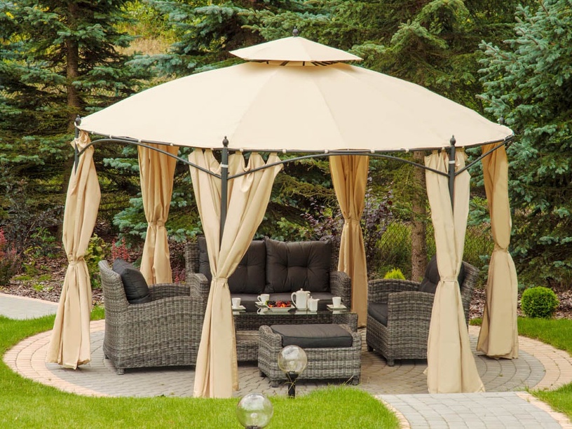 Varikatuse kardinad Patio Utah, 185 cm, kreemjasvalge