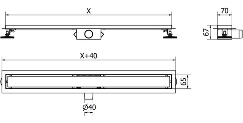  Duši äravool Mexen Flat 2in1, 110 cm