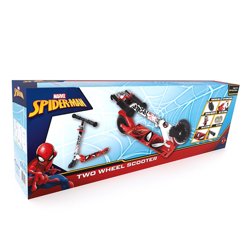 Laste tõukeratas Disney Spider-Man, valge/must/punane