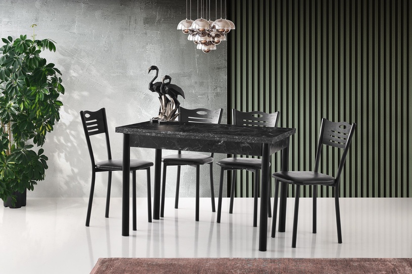 Söögilaud pikendatav Kalune Design Polo 1304, must, 70 cm x 110 cm x 75 cm