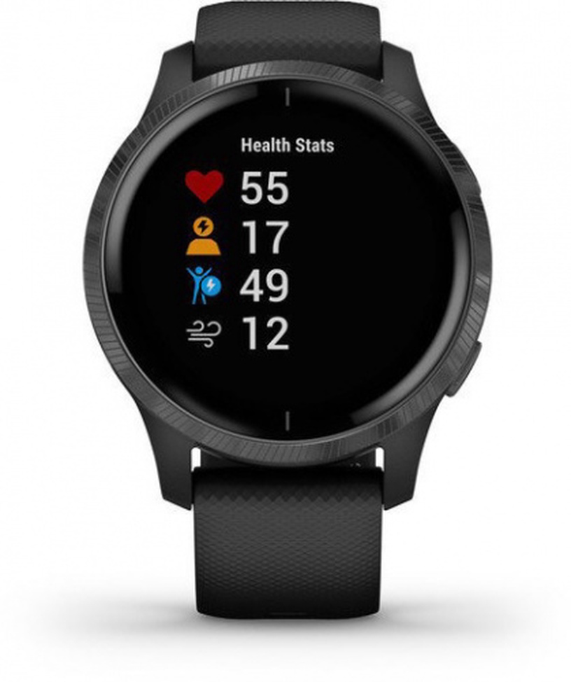 Viedais pulkstenis Garmin Venu Black Slate Grey, melna