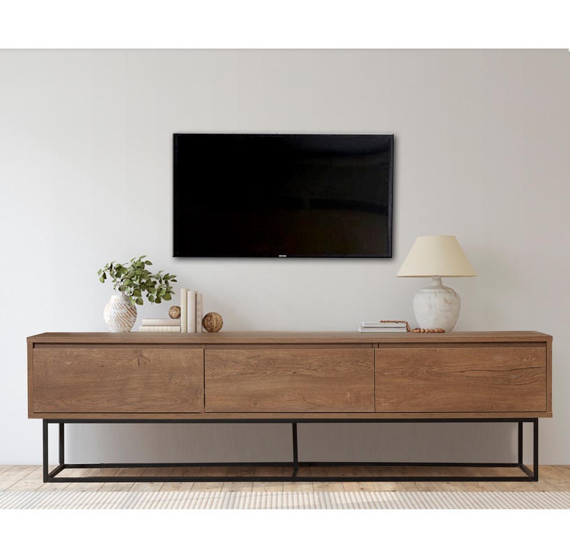 TV-laud Kalune Design Milo, must/pähklipuu, 180 cm x 40 cm x 50 cm
