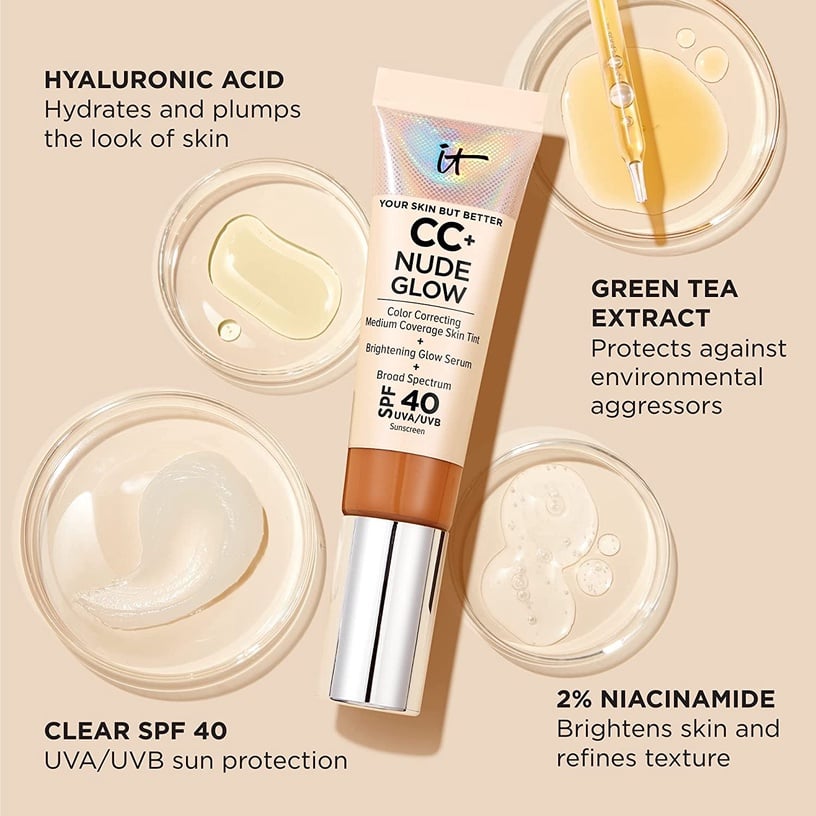 Жидкая основа для макияжа IT Cosmetics CC+ Nude Glow, 32 мл, SPF 40