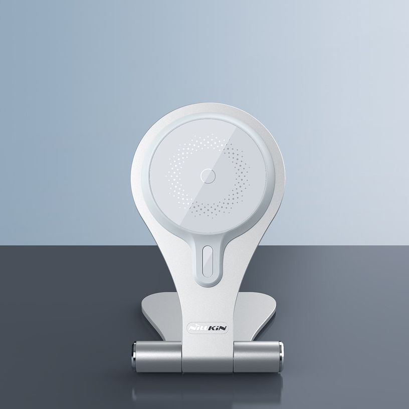 Беспроводное зарядное устройство Nillkin MagStand, Qi Wireless/USB-C female, серебристый