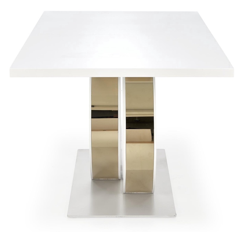 Laud pikendatav Galardo, kuldne/valge, 160 - 200 cm x 90 cm x 76 cm