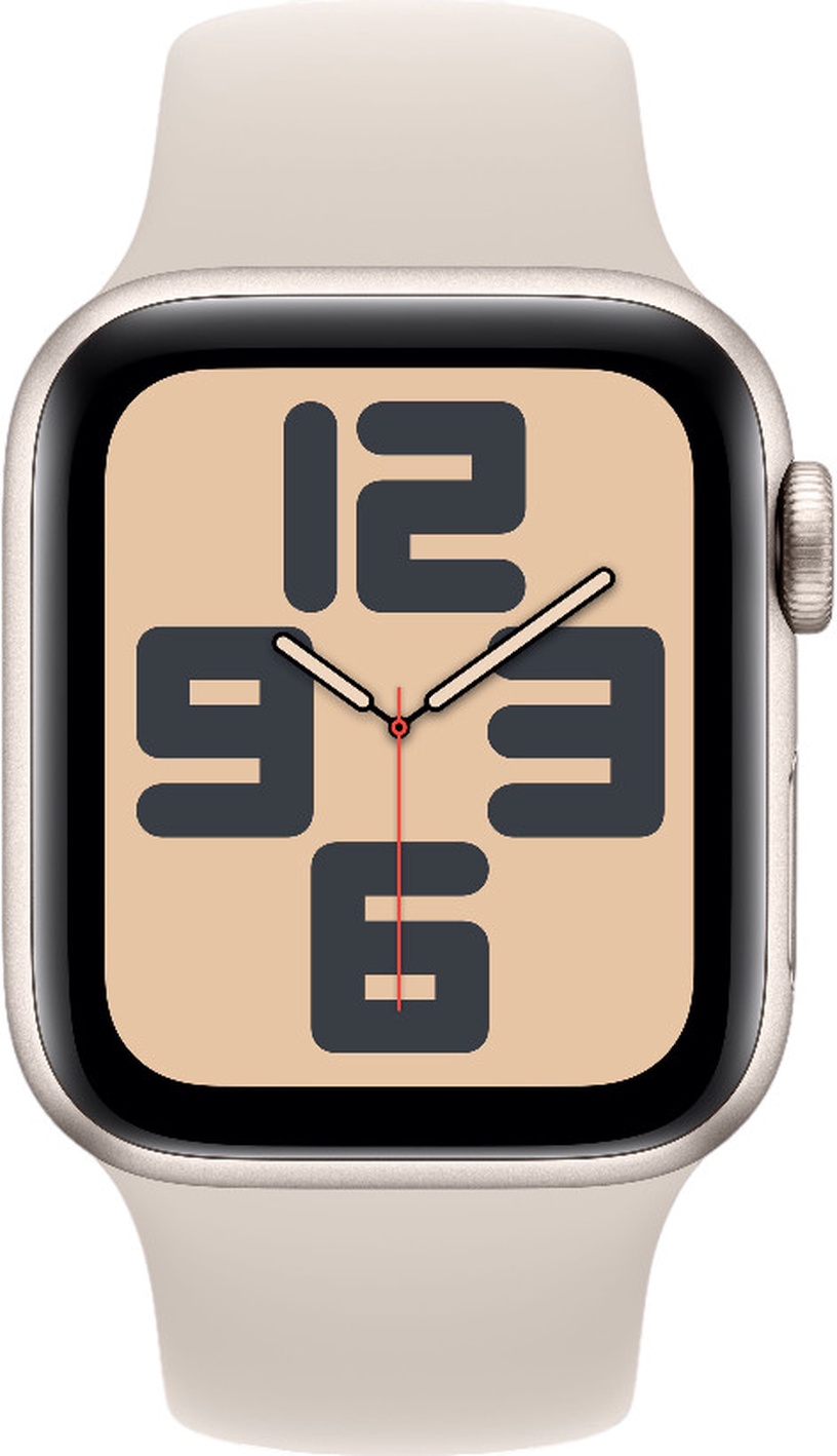 Nutikell Apple Watch SE GPS 40mm Starlight Aluminium Case with Starlight Sport Band - S/M, kreemjasvalge