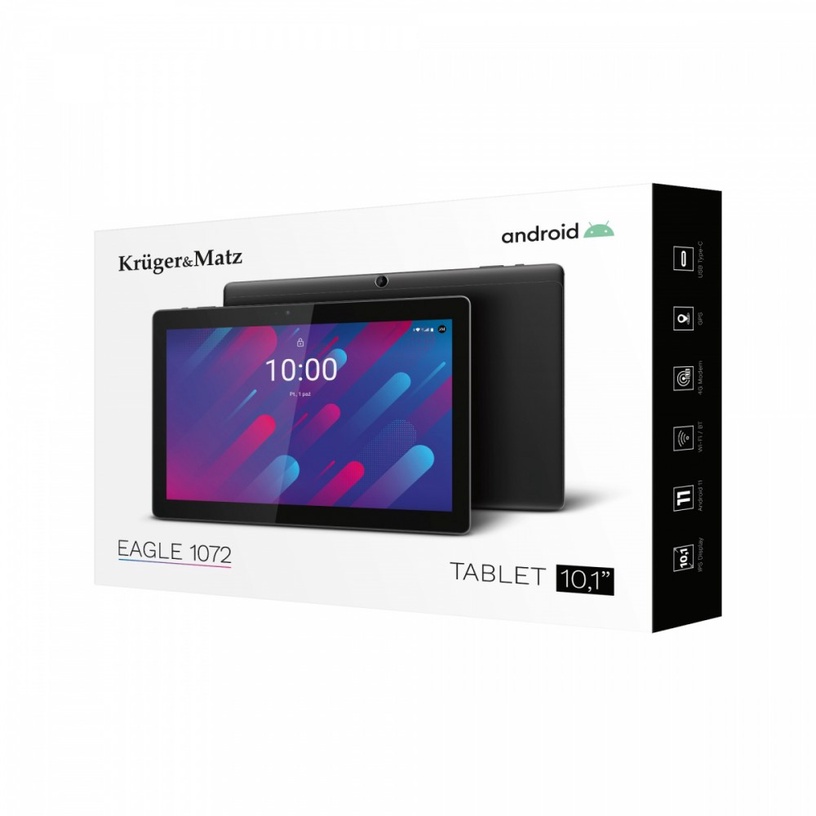 Tahvelarvuti Kruger&Matz EAG LE KM1072, 10.1", 4GB/64GB, 4G, must