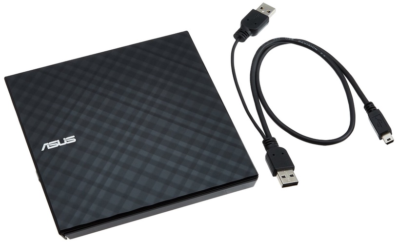 Ārējais optiskais diskdzinis Asus LITE/BLK/G/AS, 280 g, melna