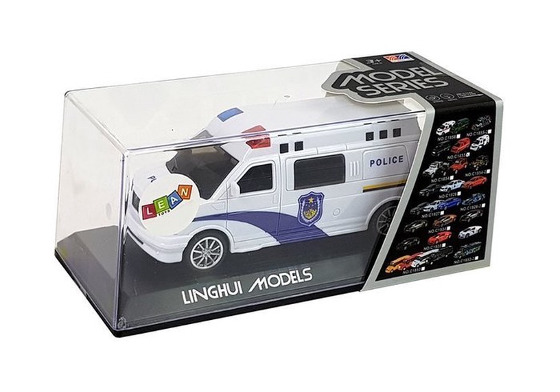 Rotaļlietu policijas automašīna Lean Toys, balta