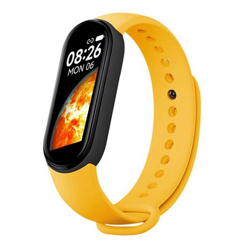 iWear SM7 Fitnesa IP67 Aproce 0.96'' TFT ar HR & Asinsspiediena mēr. / Soc. tīkli / Miega monitoru Dzeltena