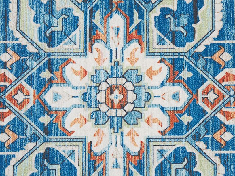 Koridorivaip Beliani Ritapuram, sinine/oranž/beež, 300 cm x 80 cm