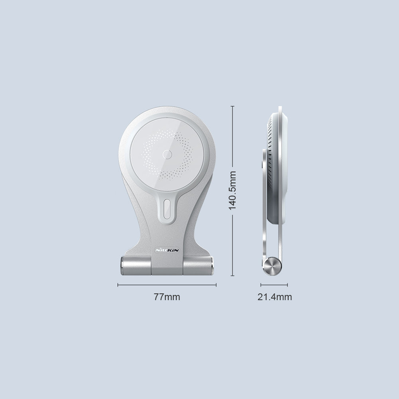 Беспроводное зарядное устройство Nillkin MagStand, Qi Wireless/USB-C female, серебристый