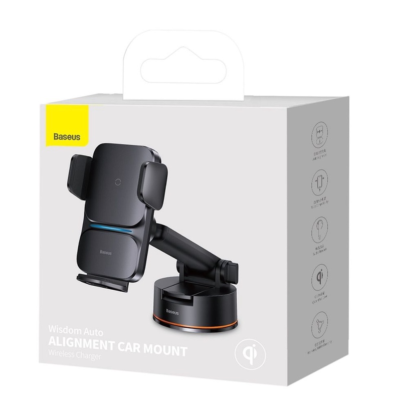 Auto telefona lādētājs Baseus Wisdom CGZX000101, USB Type-C, melna, 15 W