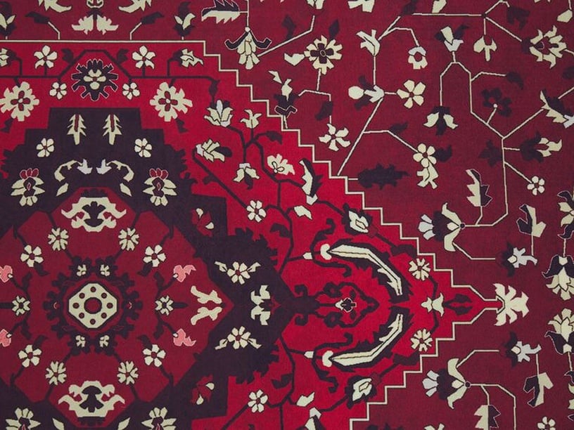Koridorivaip Beliani Vadkadam, valge/must/punane, 300 cm x 80 cm