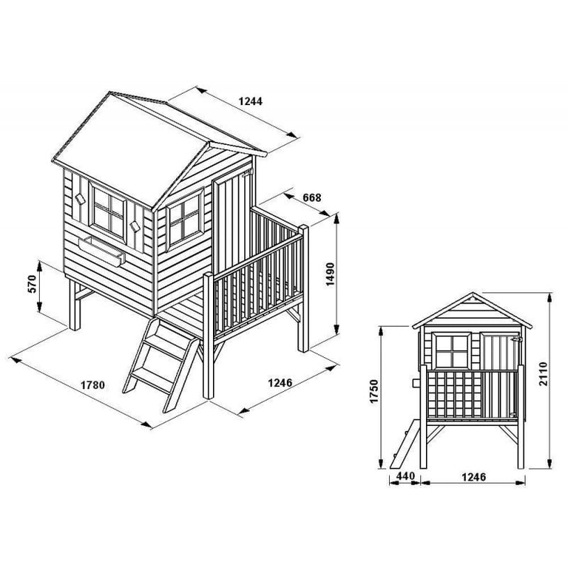 Puidust maja lastele "Rohutirts" 4IQ, 1.34 m²