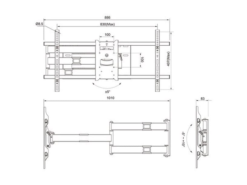 Кронштейн для телевизора Multibrackets Universal Long Reach ArHD, 42-75″, 40 кг